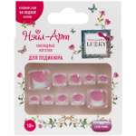 Накладные ногти для педикюра LUKKY набор Pedicure style 10 Lilac Pearl с липким слоем - клеем от 10 лет