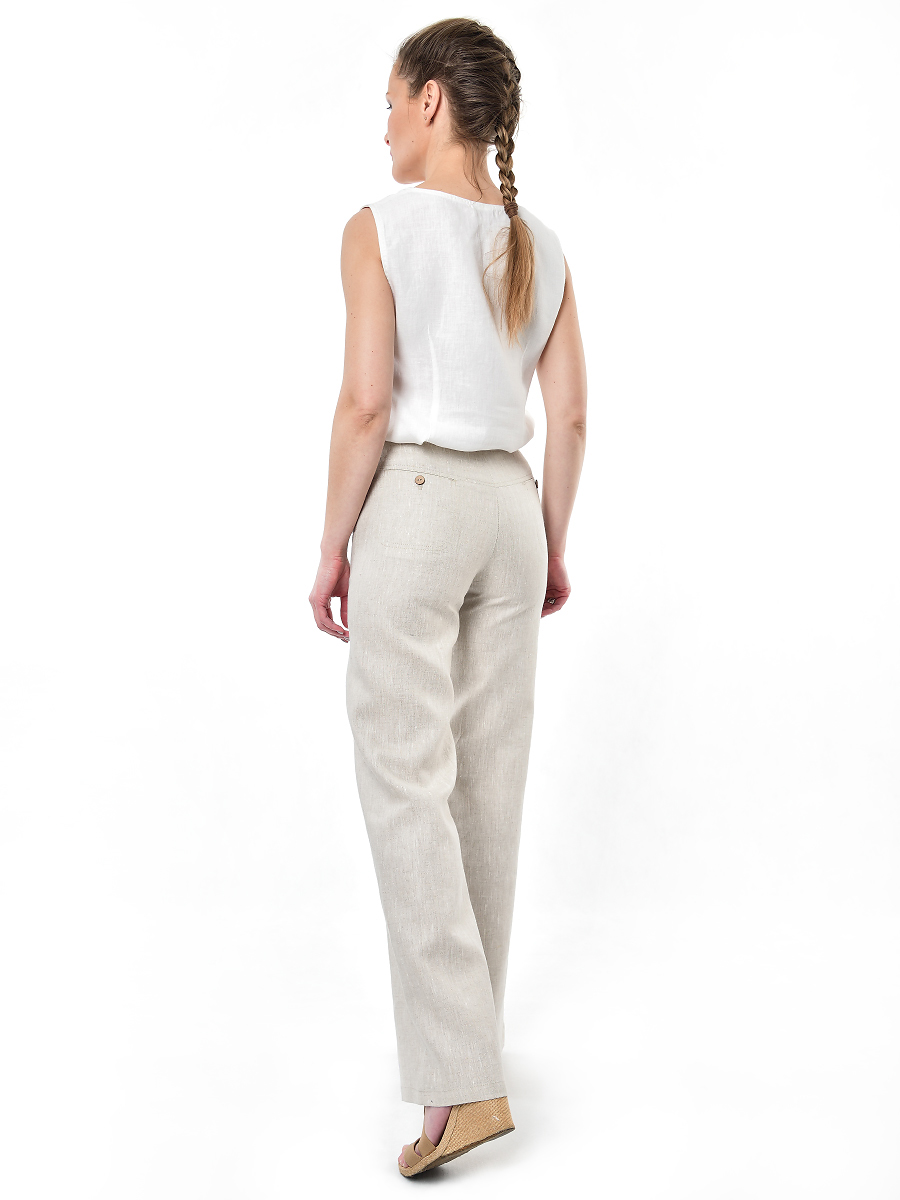 Брюки Льняная Горница бр001-02/светло-серый - фото 4