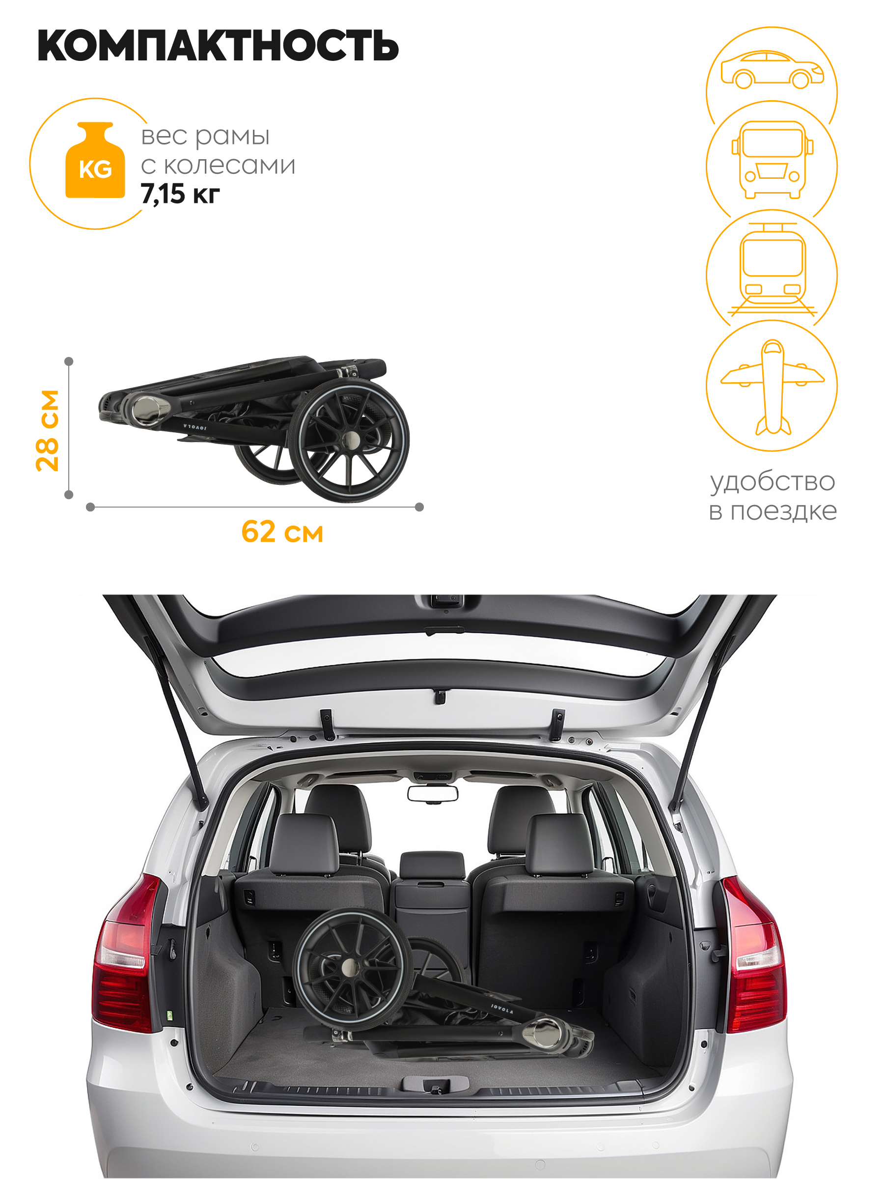 Коляска 2в1 JOVOLA Pepper 2в1 зеленый - фото 2