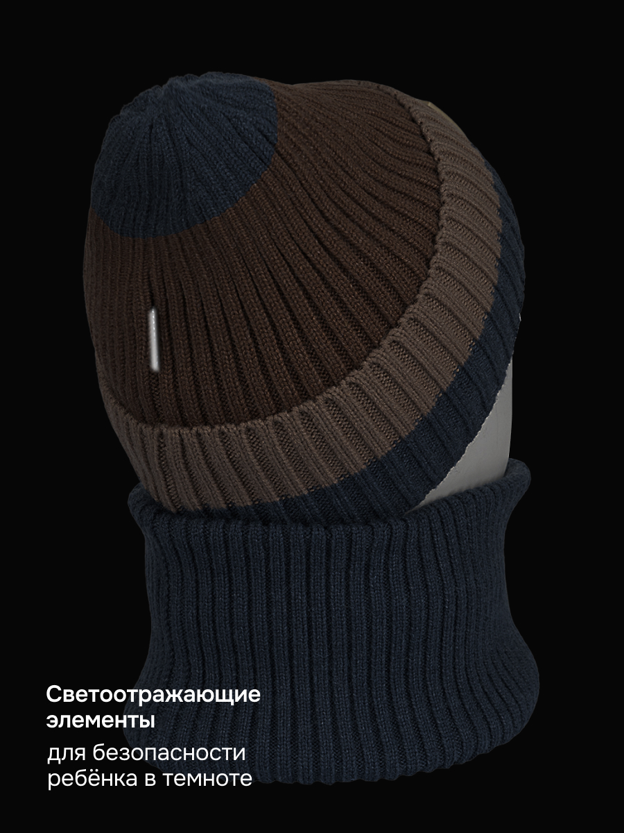 Шапка и снуд NIKASTYLE 12з54026 джинс/беж - фото 8