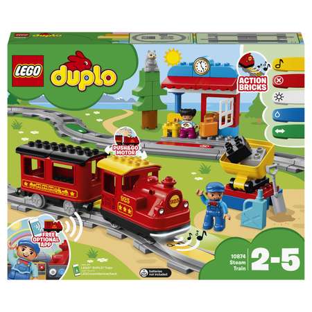 Конструктор LEGO DUPLO Town Поезд на паровой тяге блочный