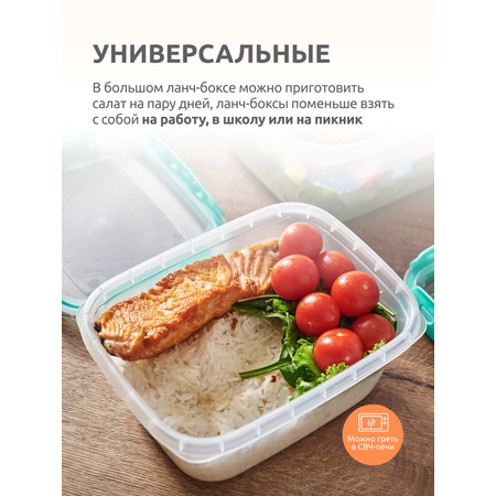 Набор контейнеров InHome герметичных с крышкой