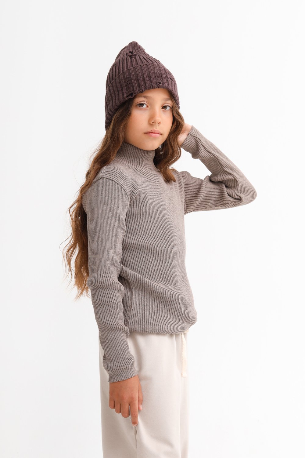 Водолазка MINIDINO ВЯЗ-В-003/ДВодолазка вязаная детская мокко - фото 3