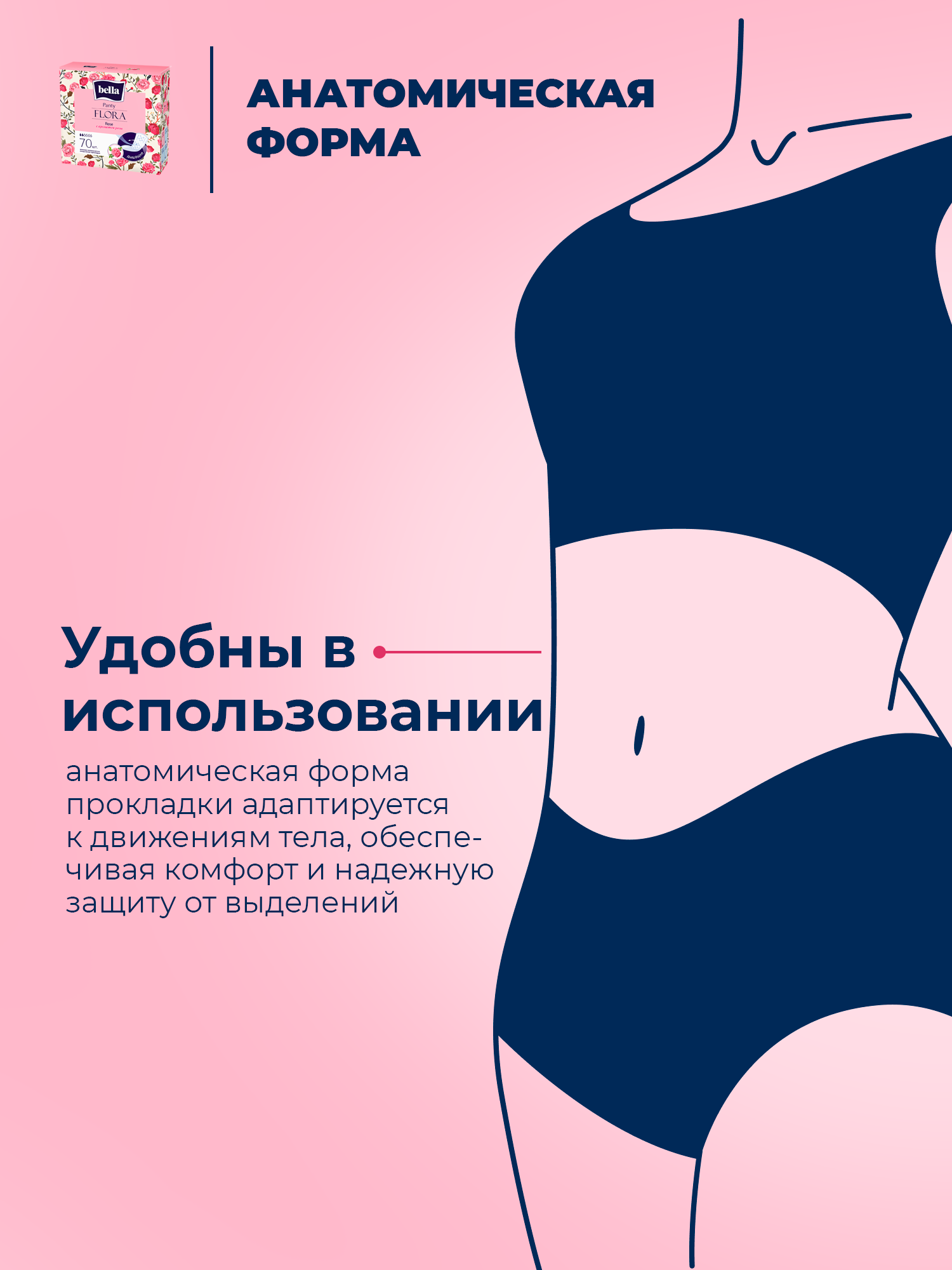 Прокладки ежедневные BELLA Panty FLORA Rose с ароматом розы 70 шт. х 3 уп. - фото 3