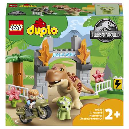 Конструктор LEGO Jurassic World Побег: Тираннозавр Трицератопс блочный