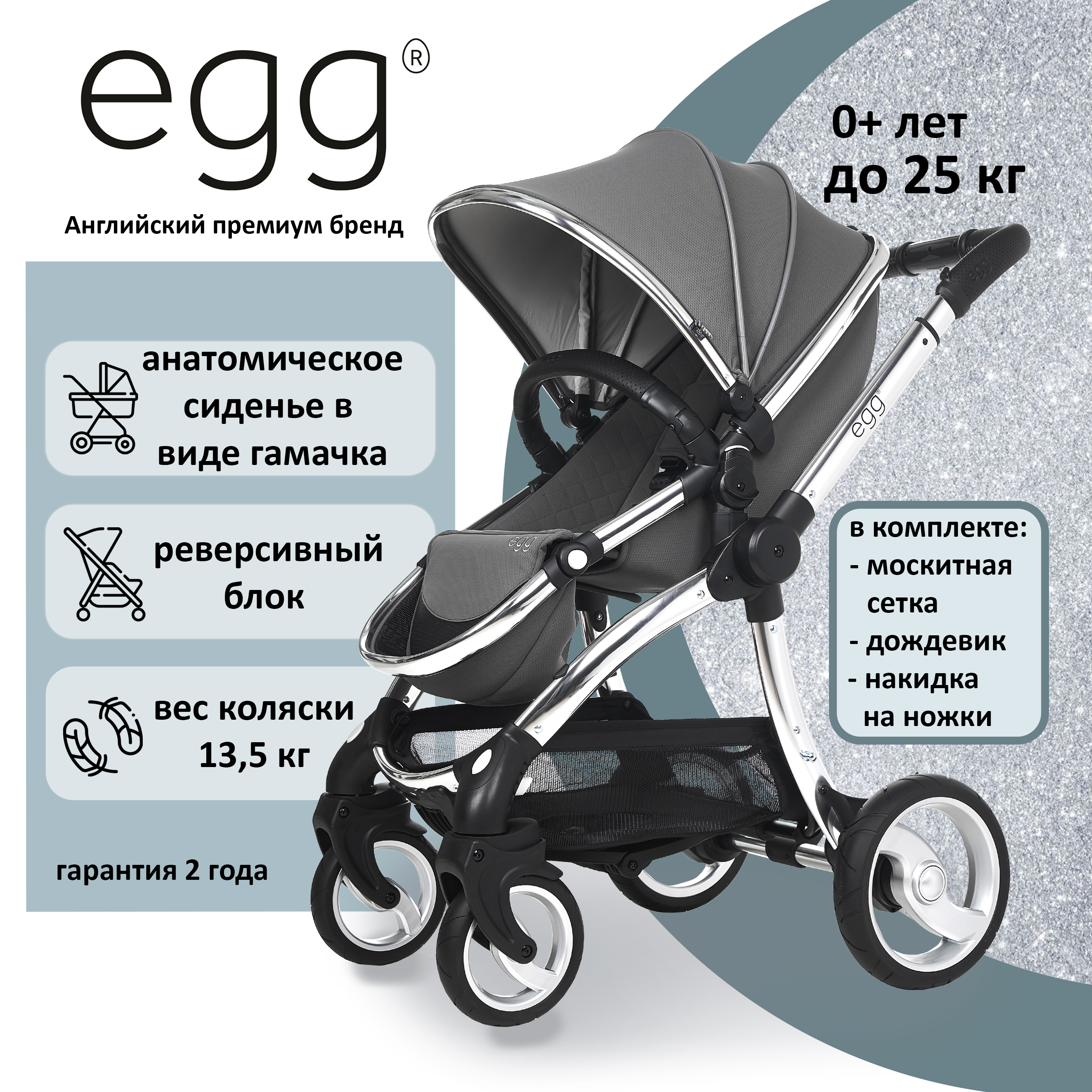 Коляска прогулочная Egg Premium / Anthracite - фото 2