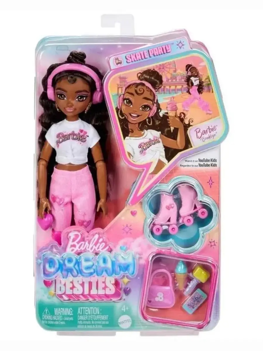 Изображение товара Кукла Barbie Dream Besties Бруклин Skate Party JFX97 с аксессуарами