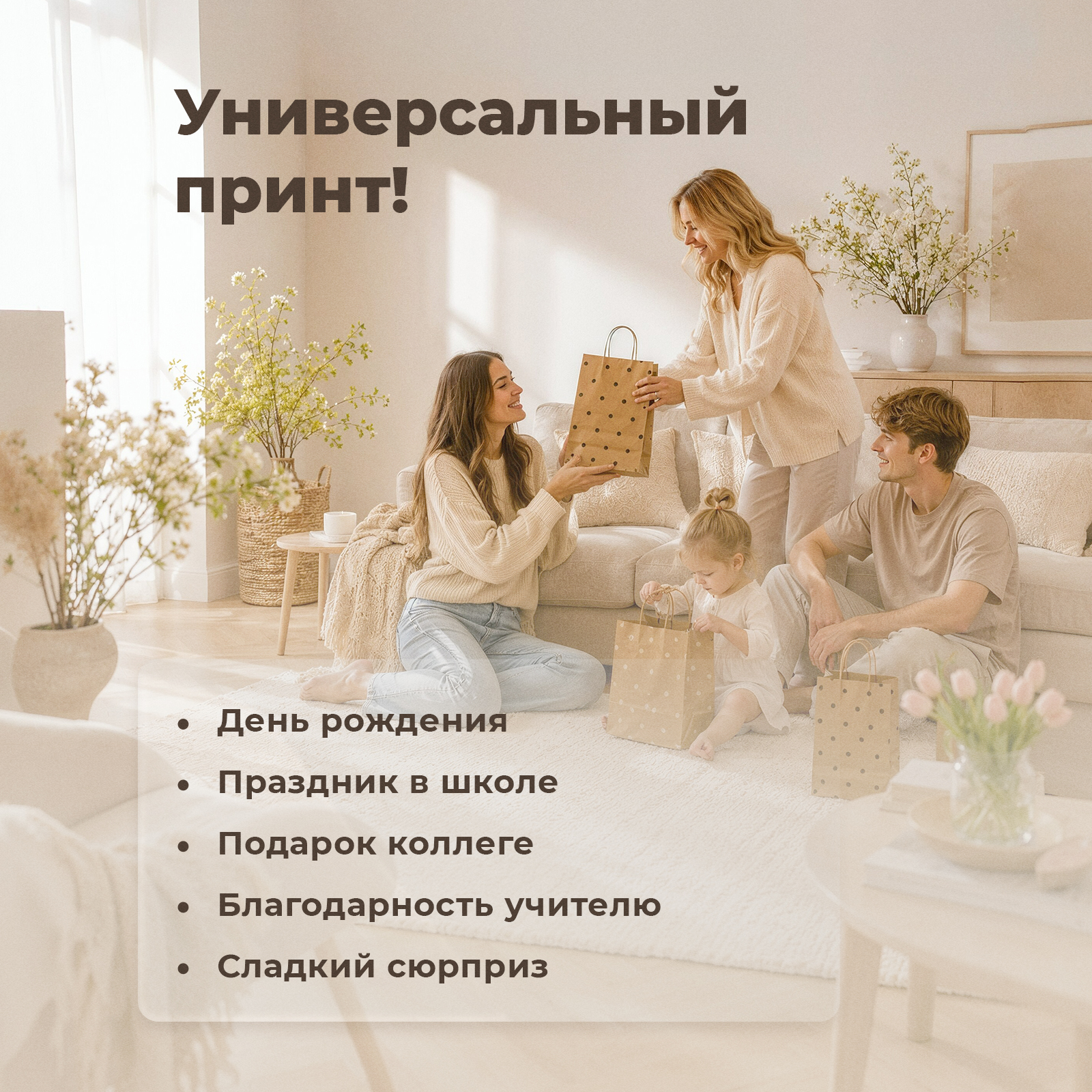 Набор подарочных крафт пакетов с ручками Gift Mania для подарков Горох 3 шт 18 х 8 х 24 см - фото 2