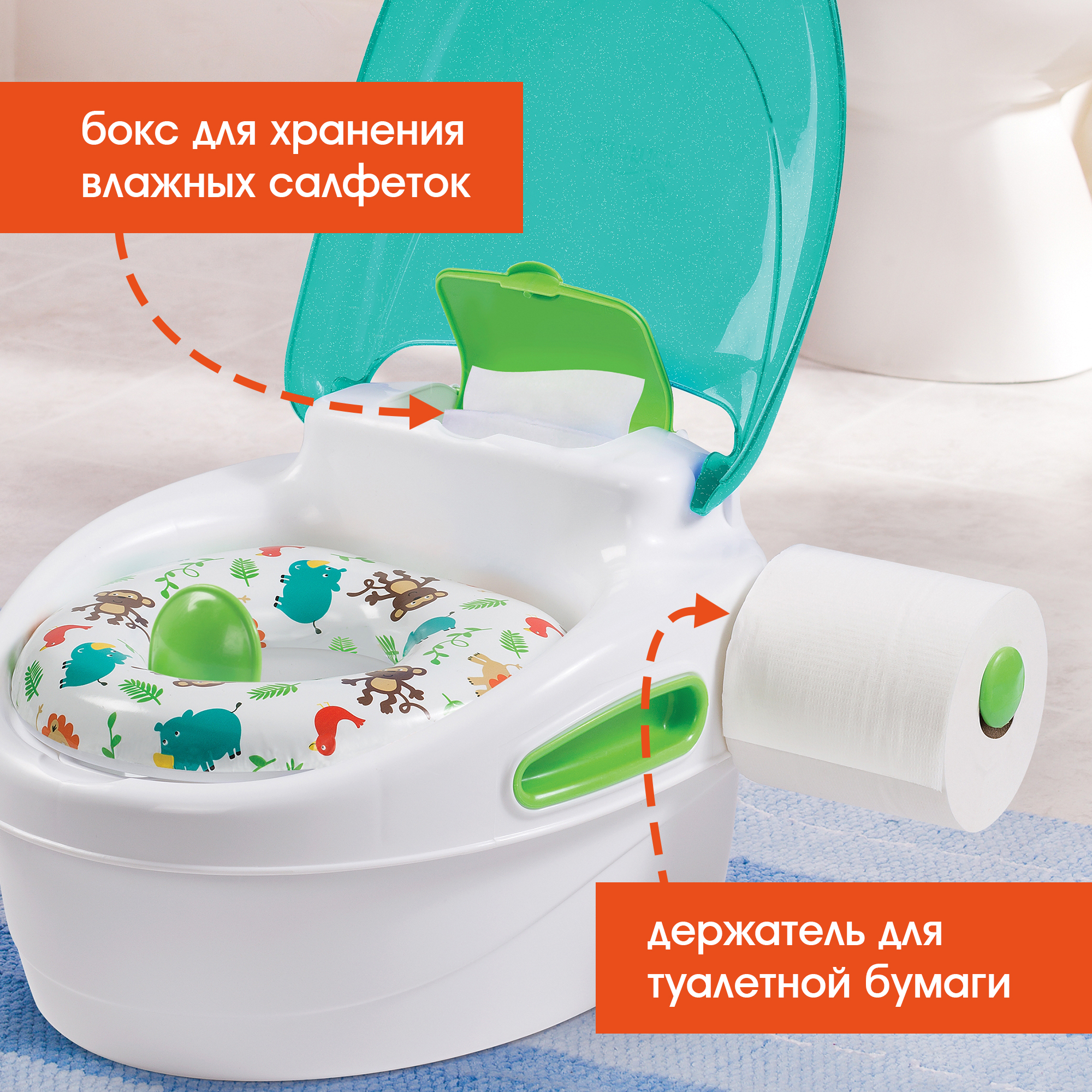 Горшок Summer Infant 3в1 Step-By-Step Бирюзовый - фото 2