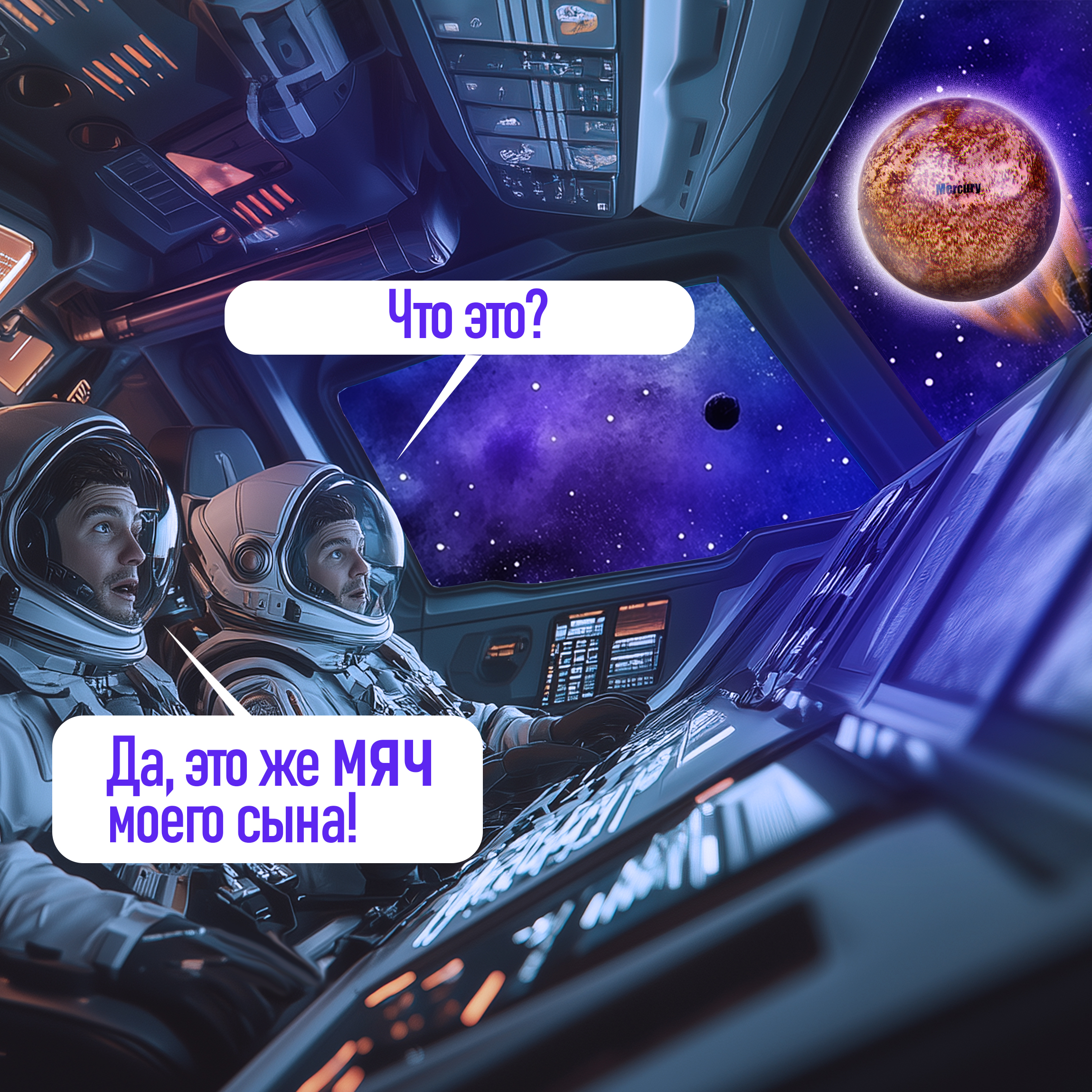 Мяч детский moon ball Крутой Замес 1TOY Меркурий попрыгунчик лунный галактический мон бол - фото 3