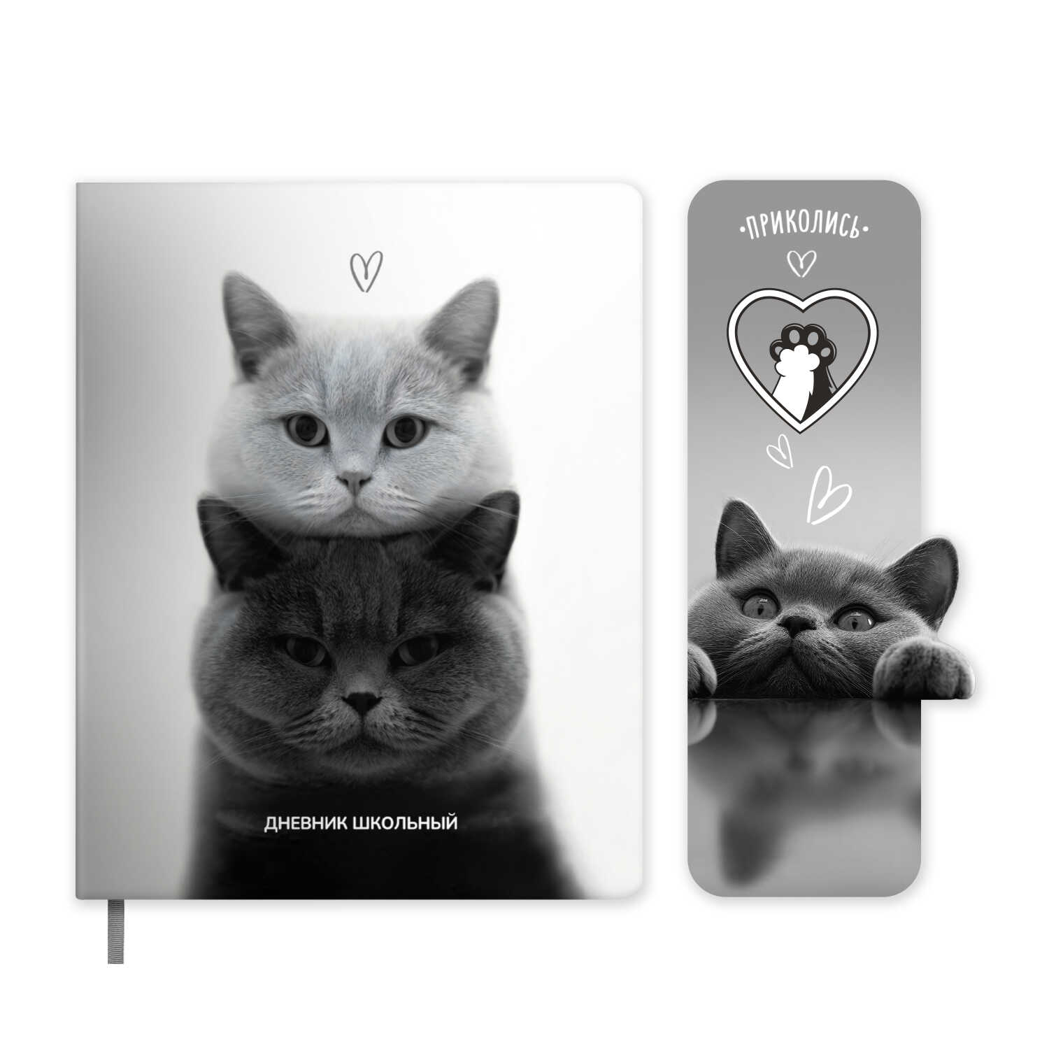Дневник школьный Феникс + Два кота - фото 1