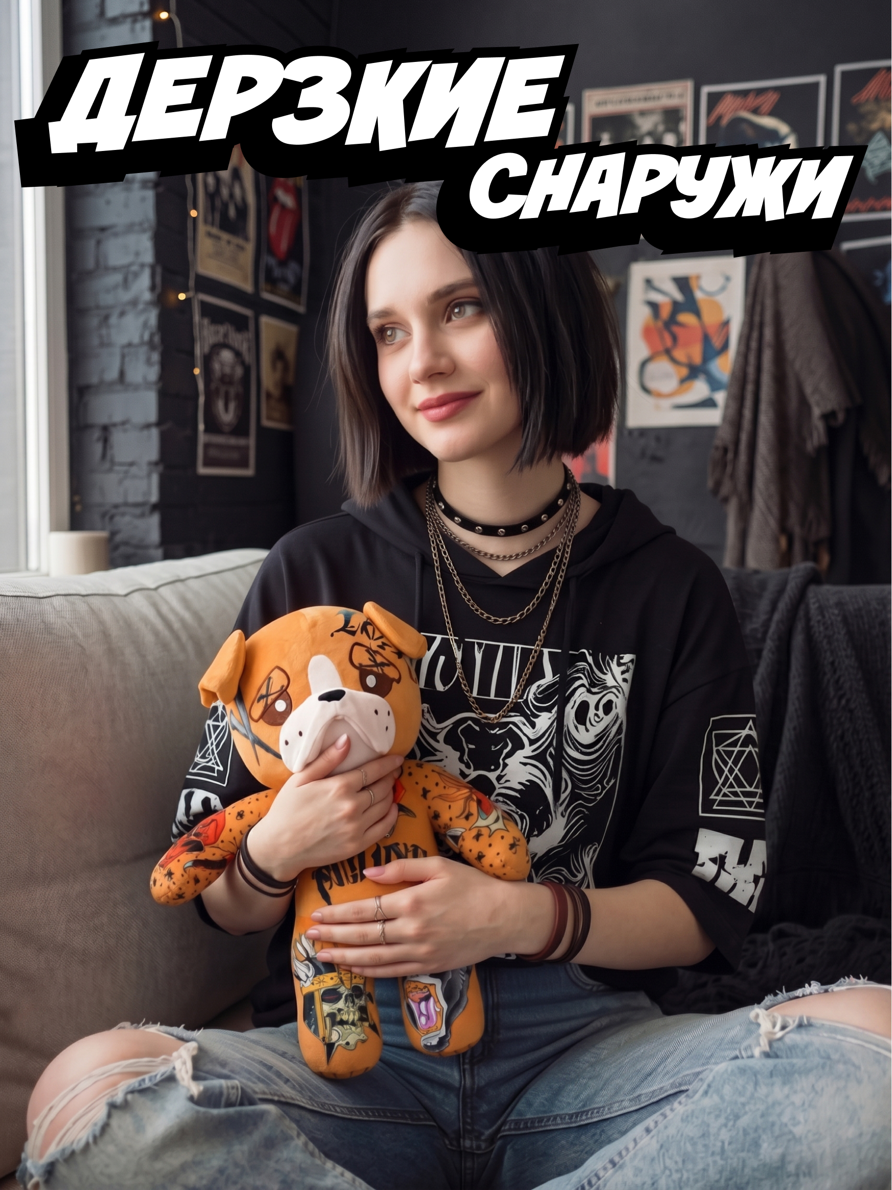 Мягкая игрушка Tattoo Zoo Бульдог Бенни 38 см - фото 5
