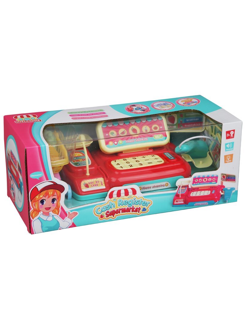 Игровой набор Наша Игрушка продукты, касса, тележки и корзинки - фото 3