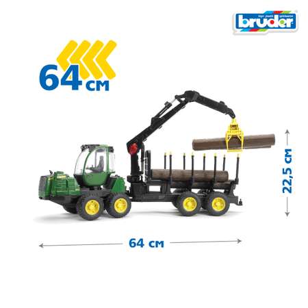Трактор Bruder John Deere 1210E с прицепом