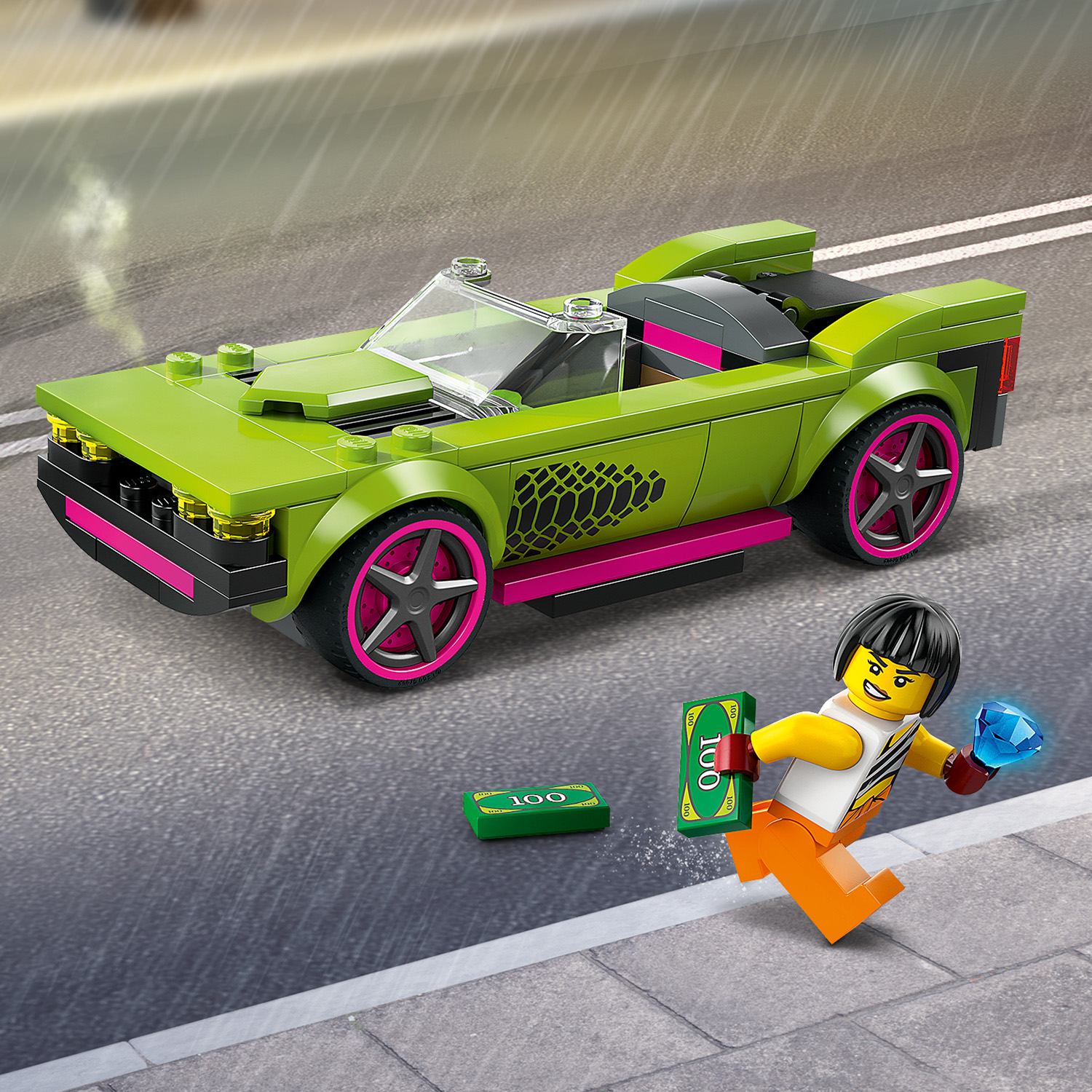 Конструктор LEGO City PoliceCar and MuscleCar Chase блочный - фото 9