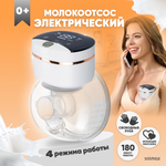 Молокоотсос электрический с дисплеем Solmax беспроводной, Solmax, 4 режима сцеживания, , 9 уровней интенсивности