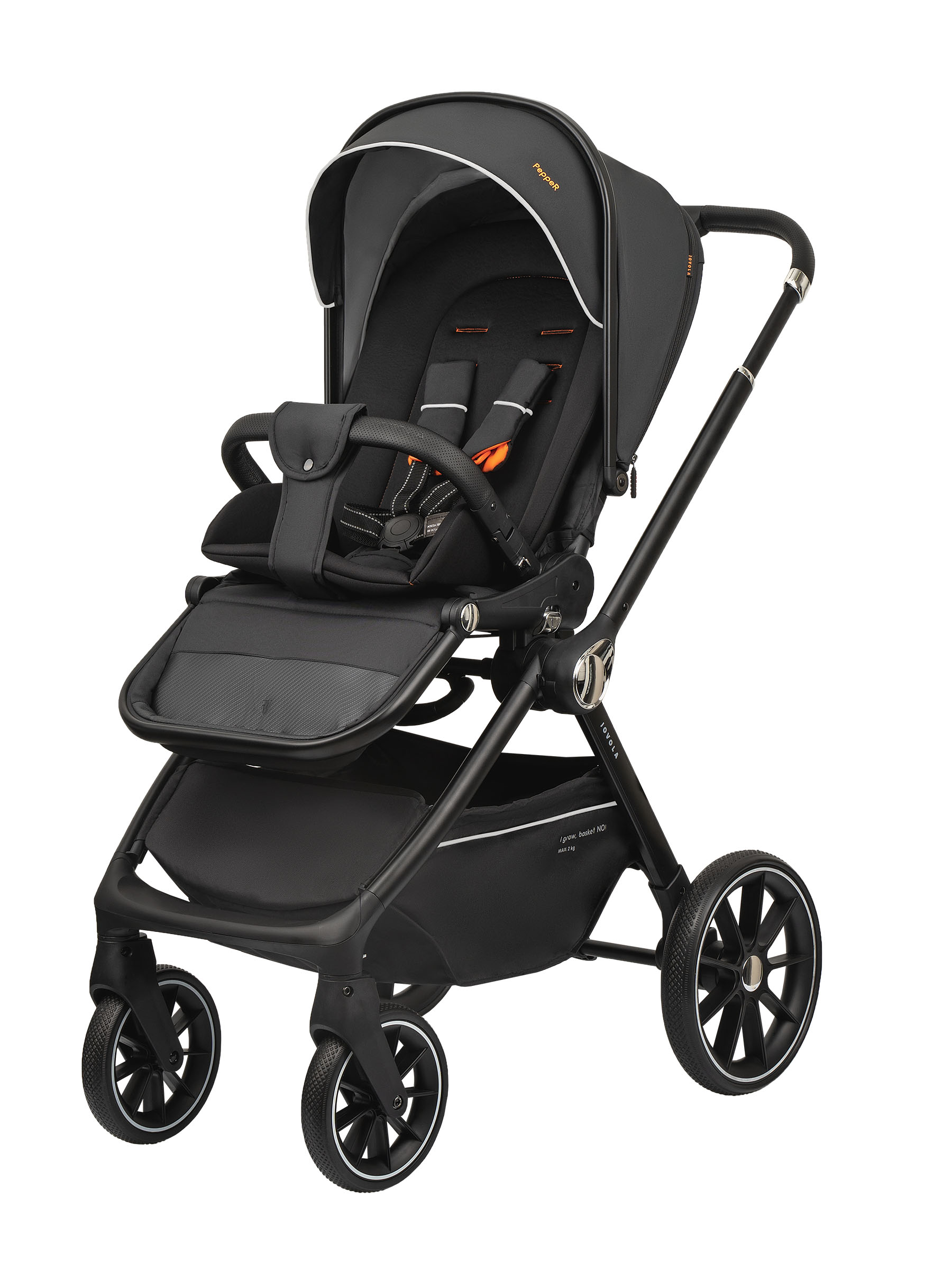 Коляска прогулочная JOVOLA Pepper всесезонная черный - фото 10