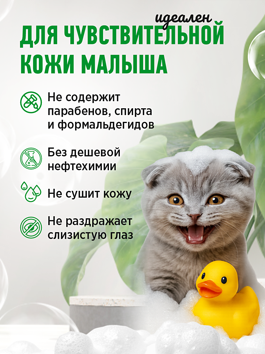 Шампунь для котят и щенков GOODR HAPPY ME гипоаллергенный ЭКО с пантенолом 400 мл - фото 2