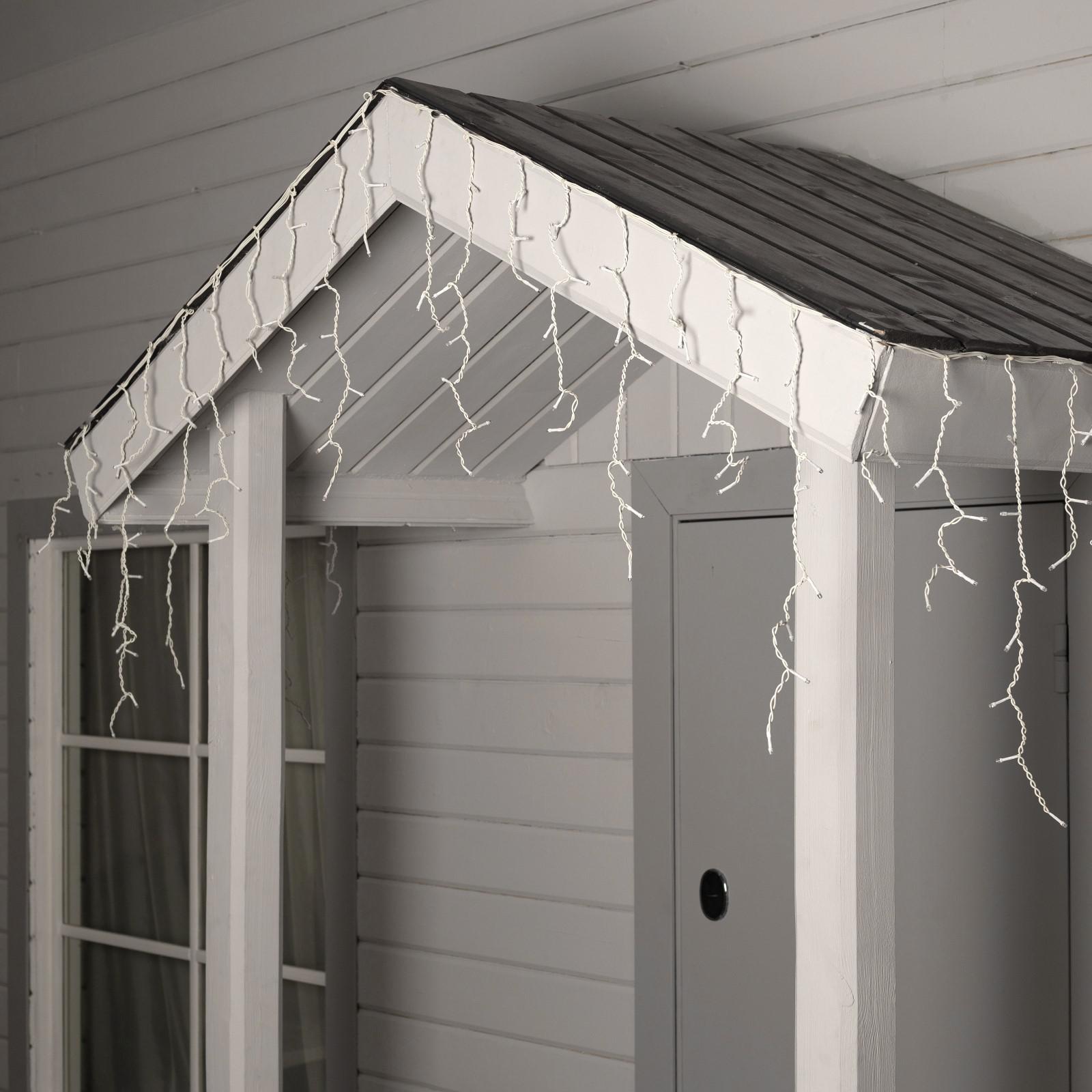 Гирлянда Luazon «Бахрома» IP44 белая нить 180 LED свечение тёплое белое 8 режимов 220 В - фото 2