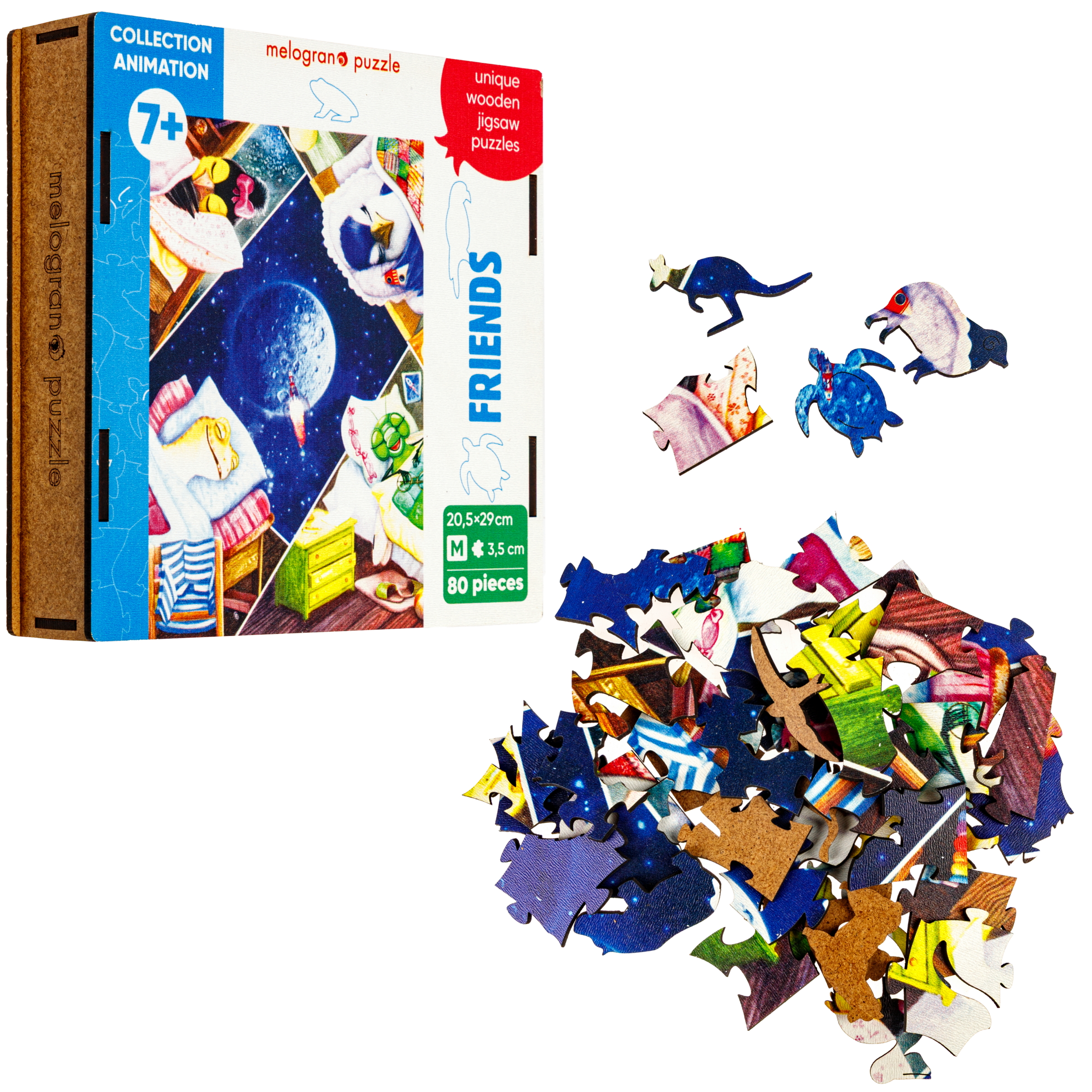 Пазл 1TOY с животными 80 деталей деревянный - фото 1