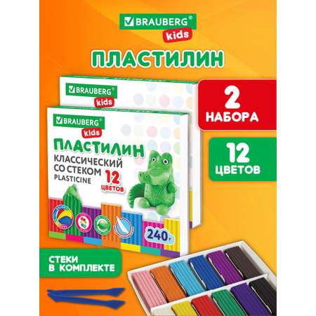 Пластилин Brauberg 12 цв.