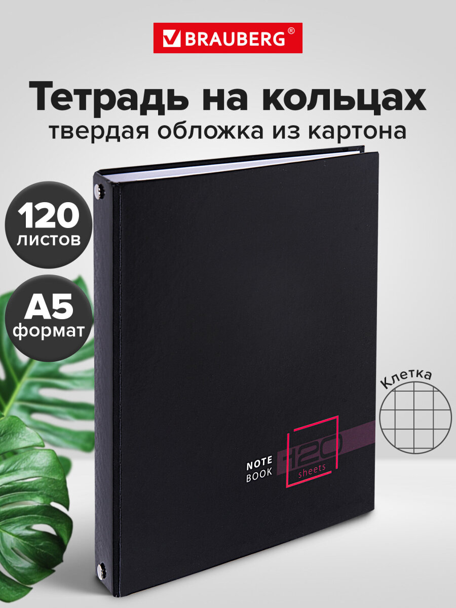 Тетрадь со сменным блоком Brauberg клетка 120 лист. - фото 1