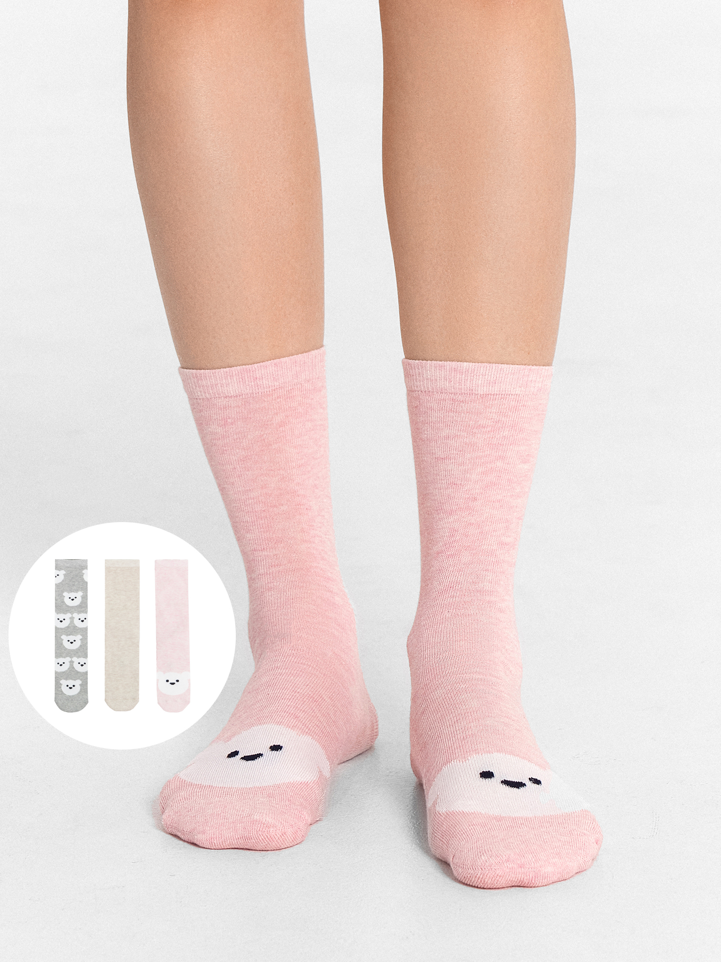 Носки 3 пары Mark Formelle (Марк Формэль) 392A-2526/розовый мел./бежевый мел. /серый мел. - фото 1