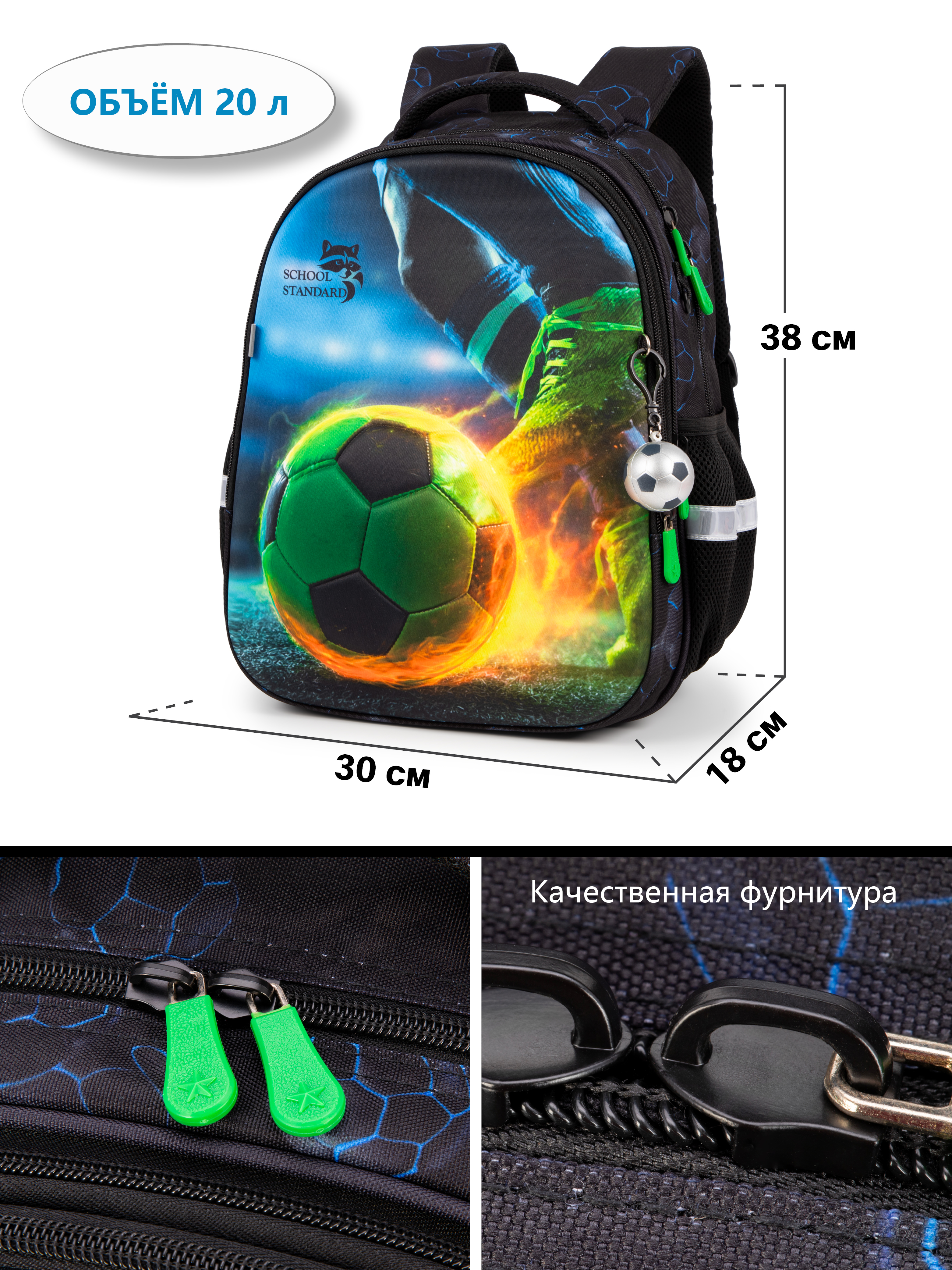 Рюкзак School Standard школьный для мальчика 8в1 - фото 3