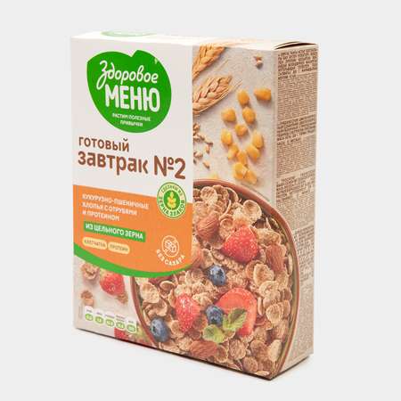 Хлопья кукурузно-пшеничные Здоровое Меню из пророщенного зерна с отрубями и протеином 200г