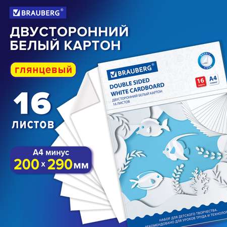 Белый картон Brauberg 16 лист.