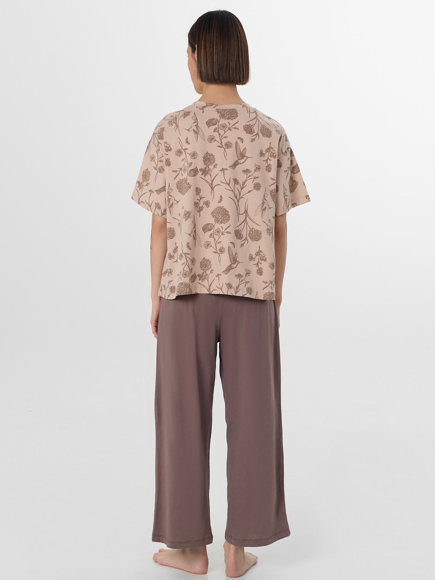 Пижама Mark Formelle (Марк Формэль) 592600/цветы на холодном бежевом +коричневый - фото 2
