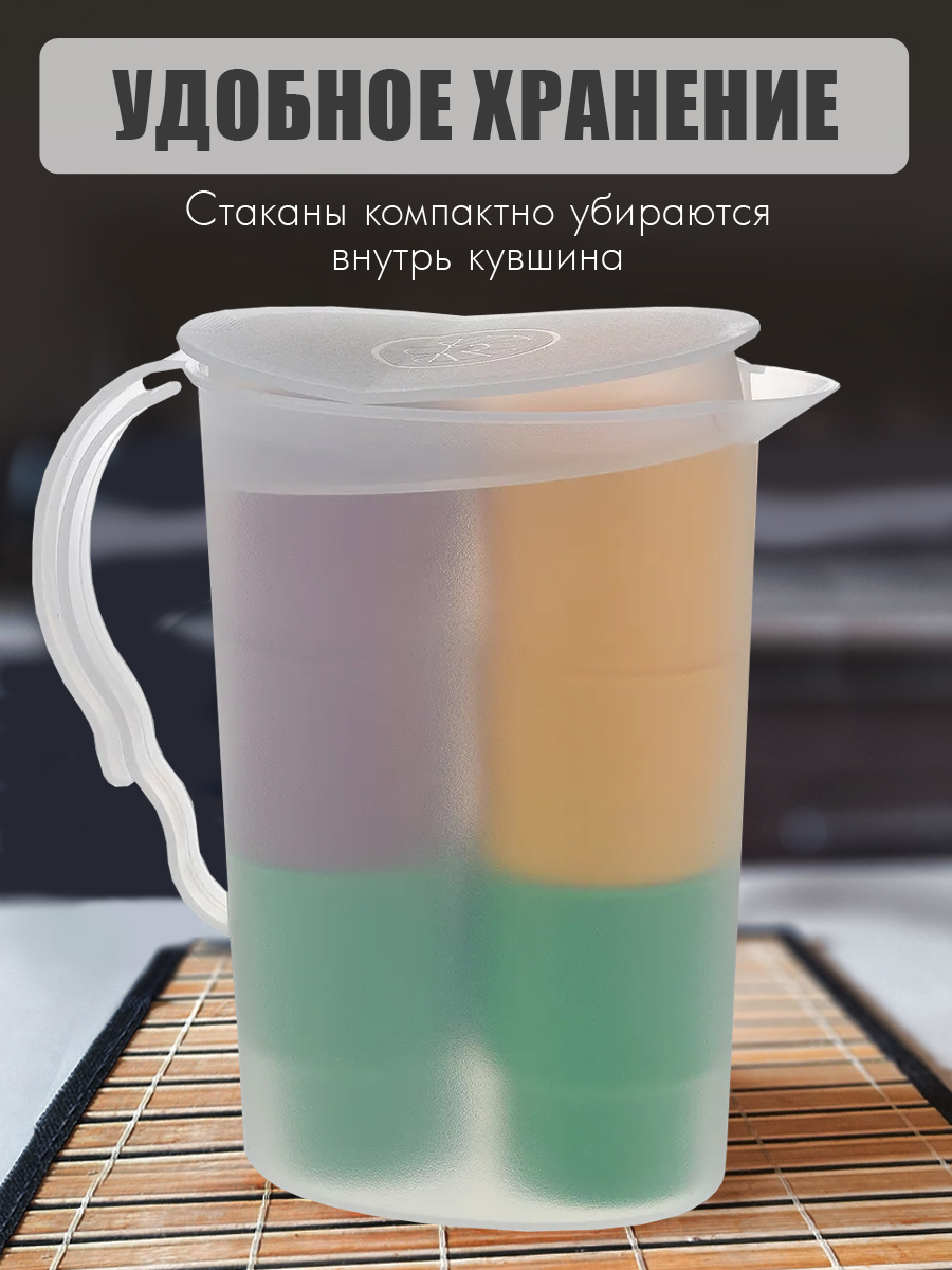 Набор посуды Solaris 6 стаканов 0.25л в кувшине - фото 6