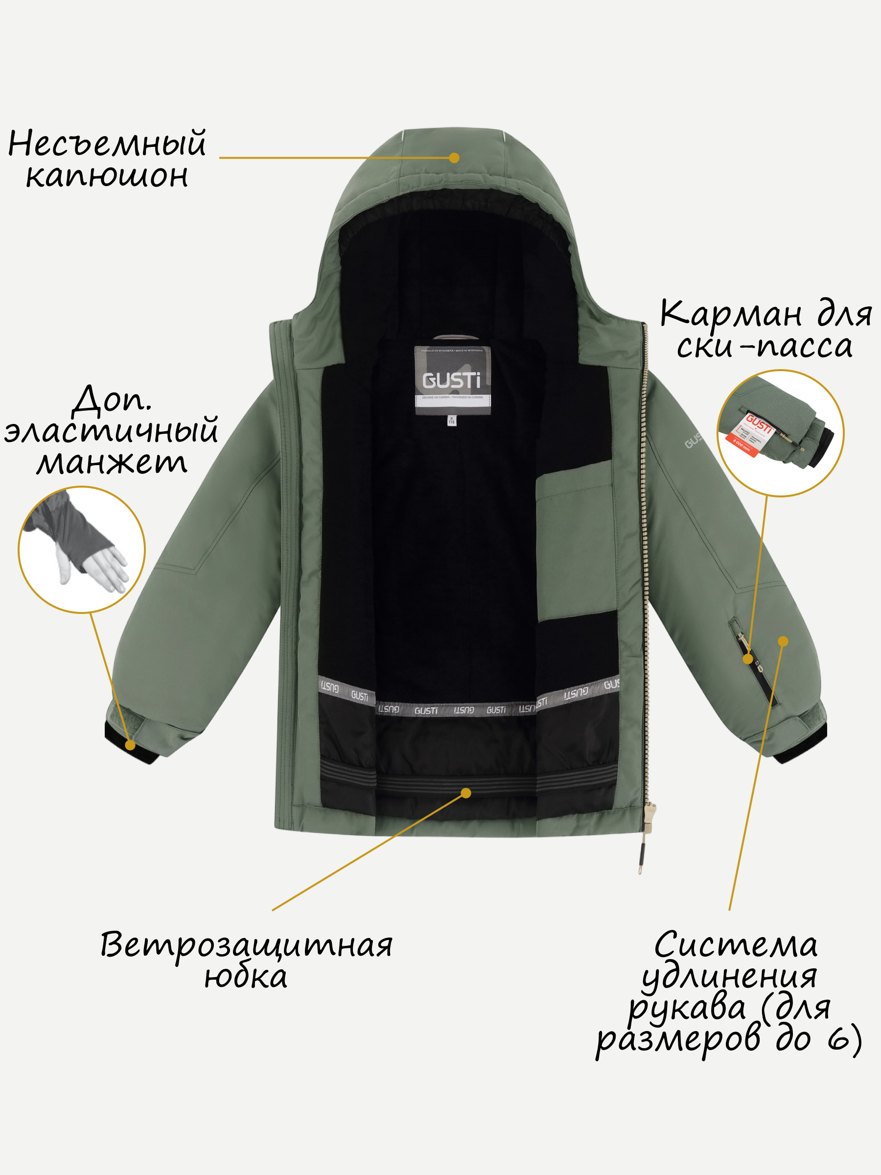 Куртка и полукомбинезон GUSTI GW4BS528-CONCRETE - фото 4