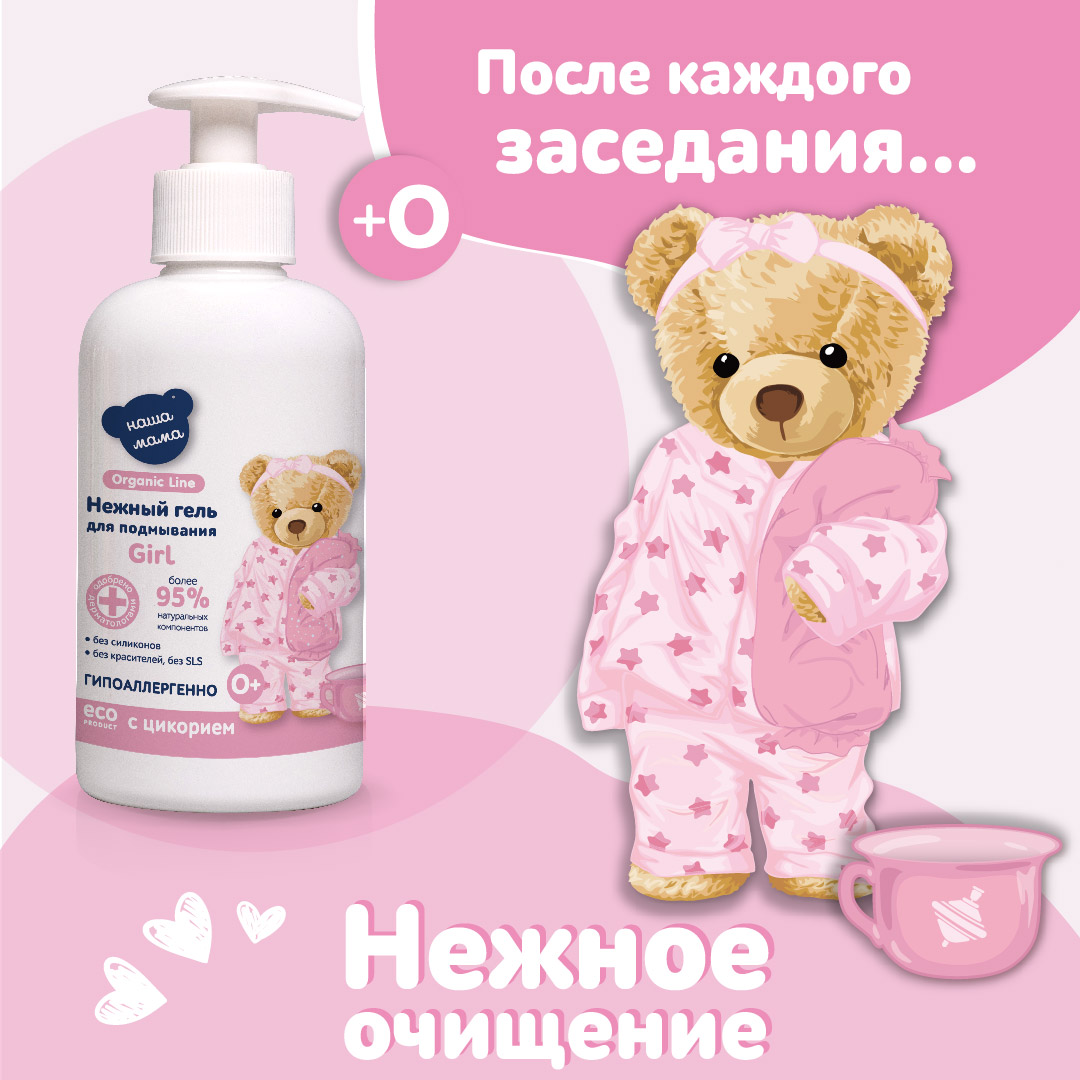 Гель для подмывания 500 мл с натуральным пребиотиком для девочек - фото 4