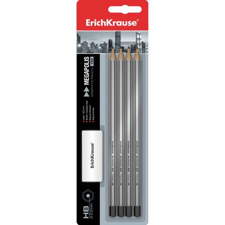 Карандаши чернографитные ErichKrause 4 шт.