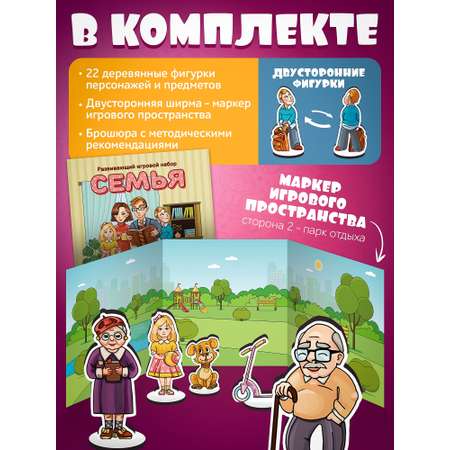 Развивающий набор с ширмой Нескучные игры в коробке Семья