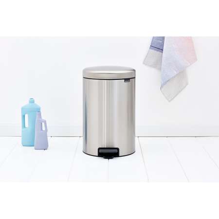 Бак мусорный Brabantia NewIcon с педалью стальной матовый FPP 20л 111907