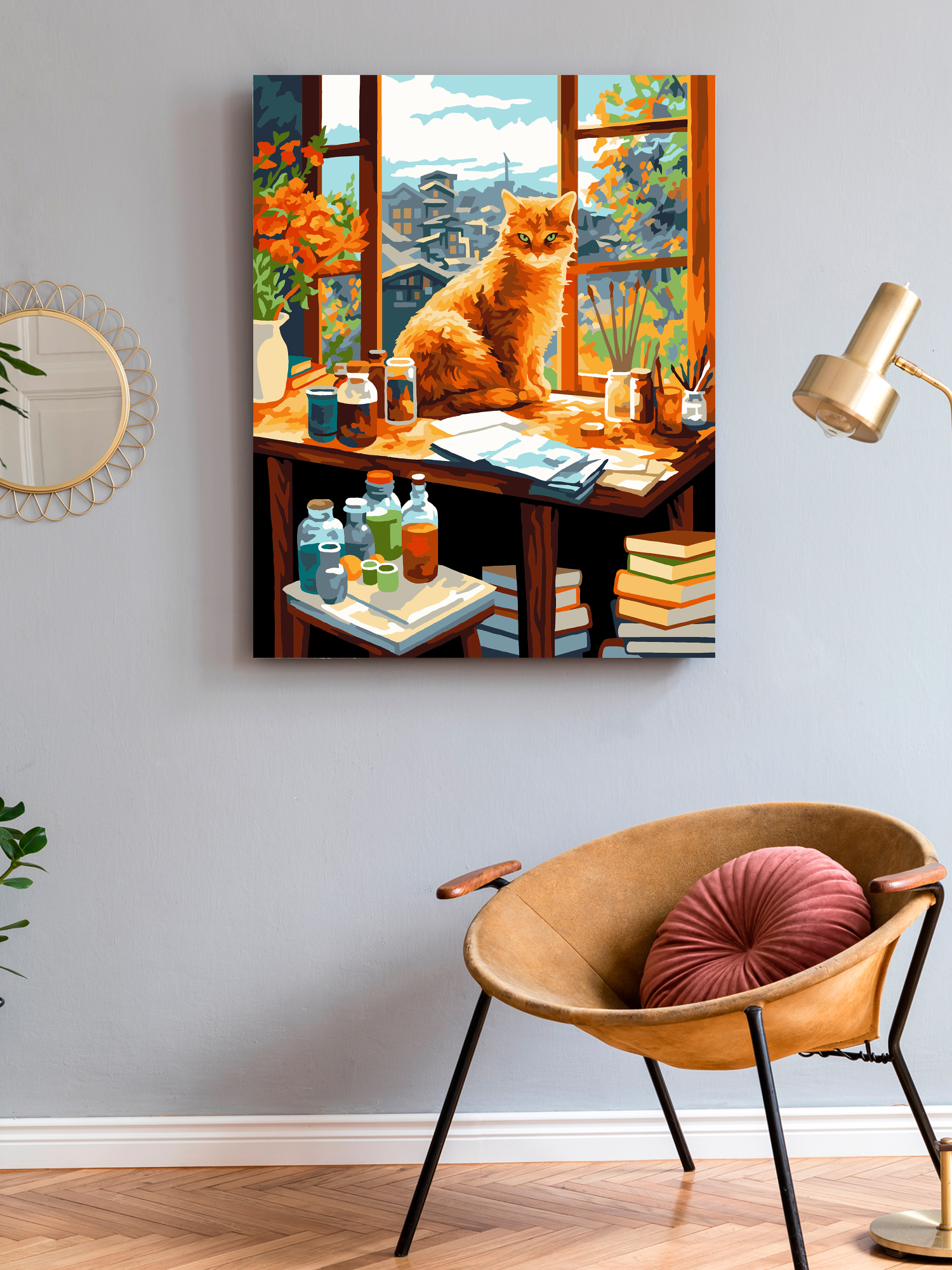 Картина по номерам Art on Canvas Кот-художник в ассортименте - фото 3