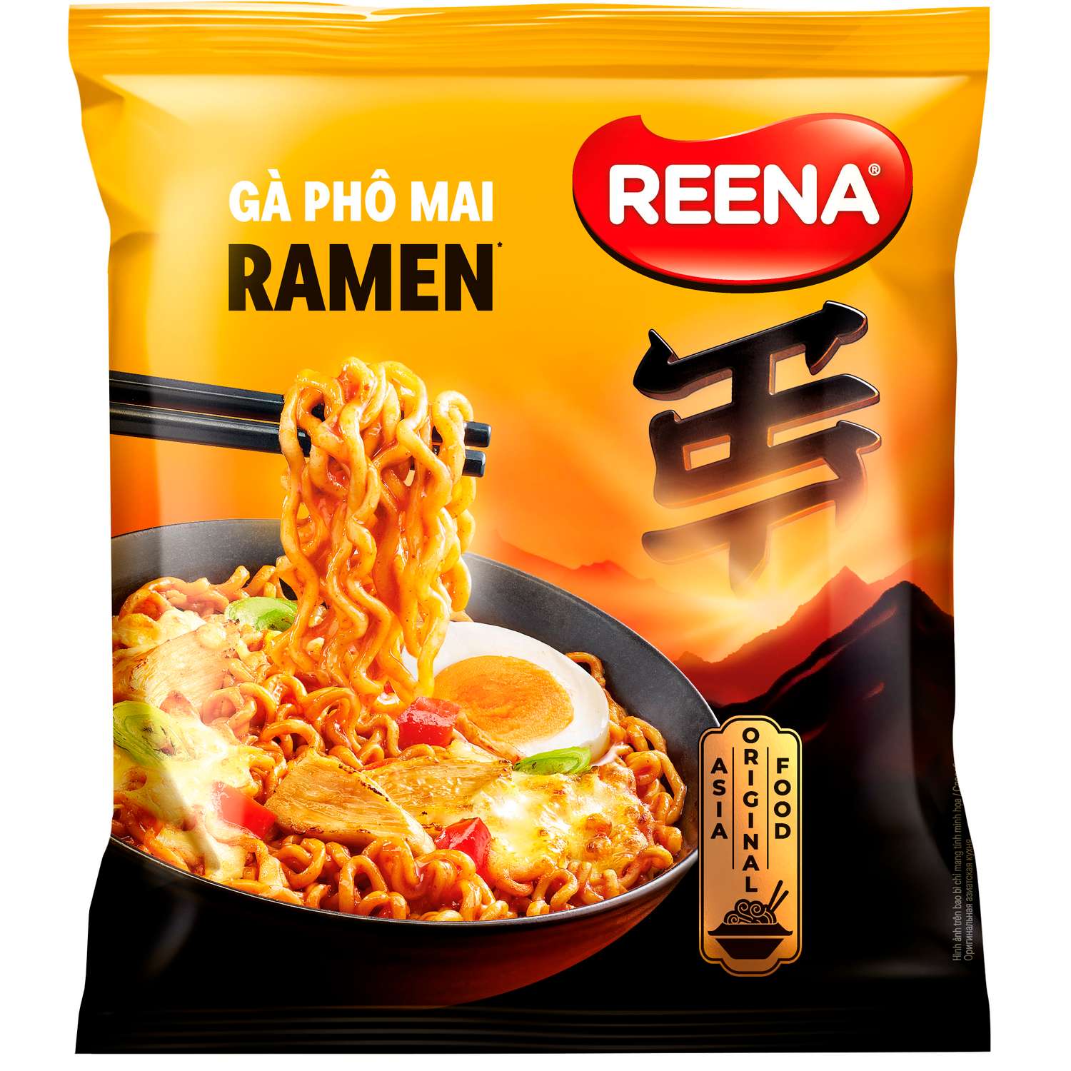 Лапша быстрого приготовления REENA Рамен со вкусом сыра и с острой курицей 115г - фото 1