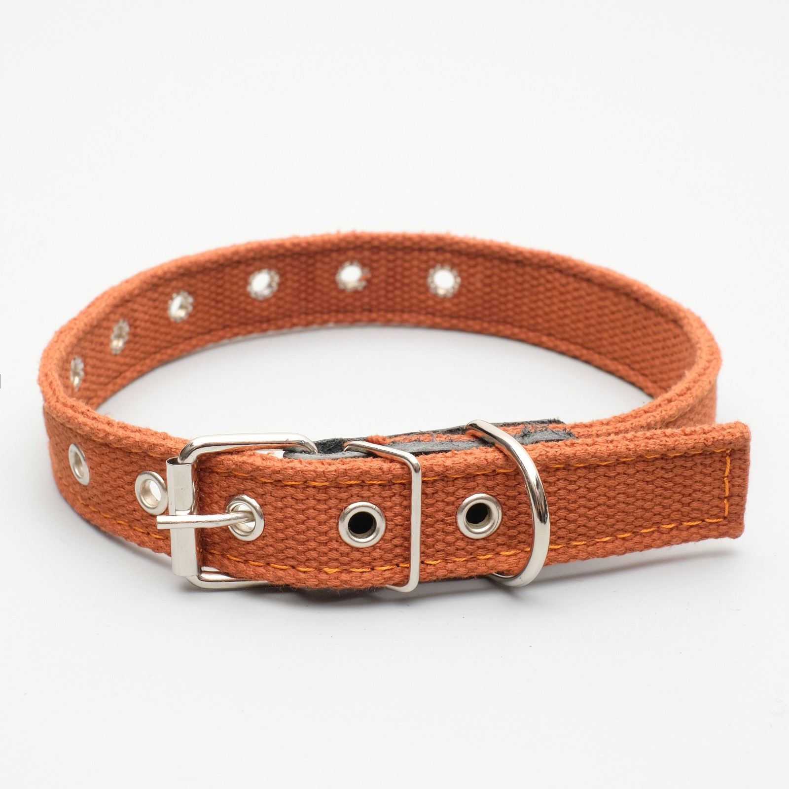 Ошейник Пижон брезентовый щенячий двухслойный 54 х 2.5 см коричневый - фото 1