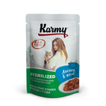 Корм для кошек Karmy Sterilized для кошек и кастрированных котов старше 1 года Лосось в желе 80г
