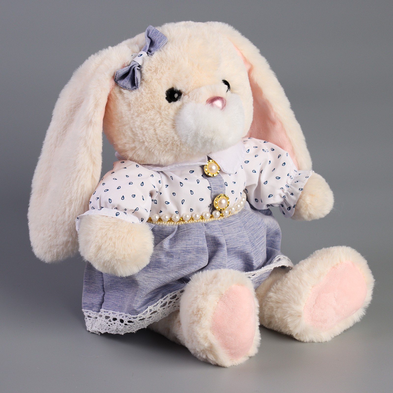 Мягкая игрушка Milo Toys «Little Friend» зайка в сиреневом платье - фото 5