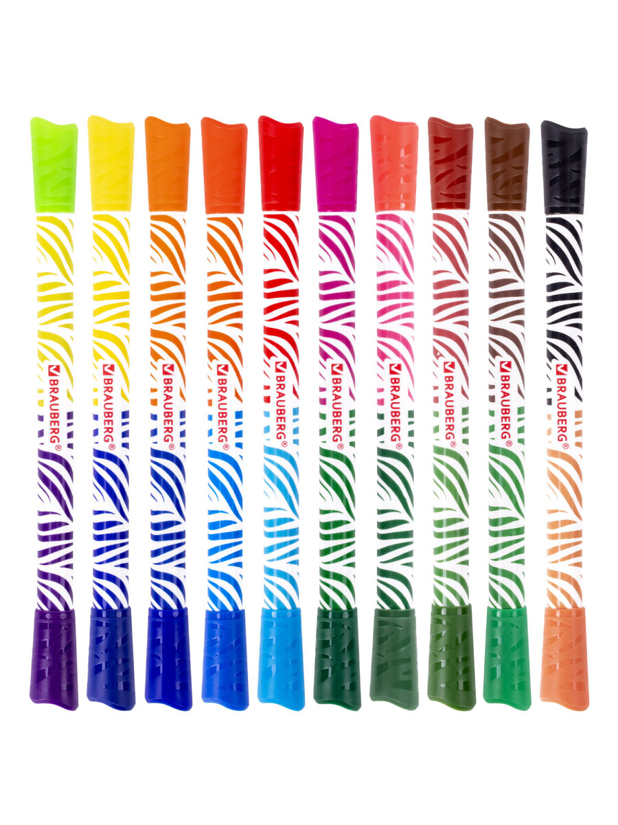 Фломастеры Brauberg двусторонние 10 цв. - фото 7