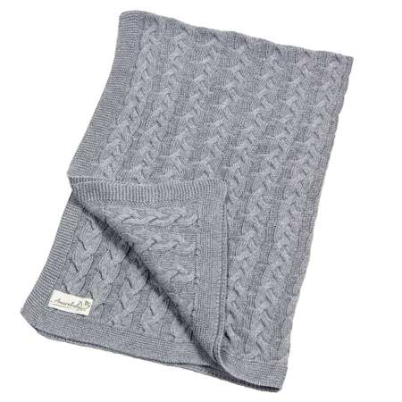 Плед Amarobaby Care Line Коса вязаный Серый
