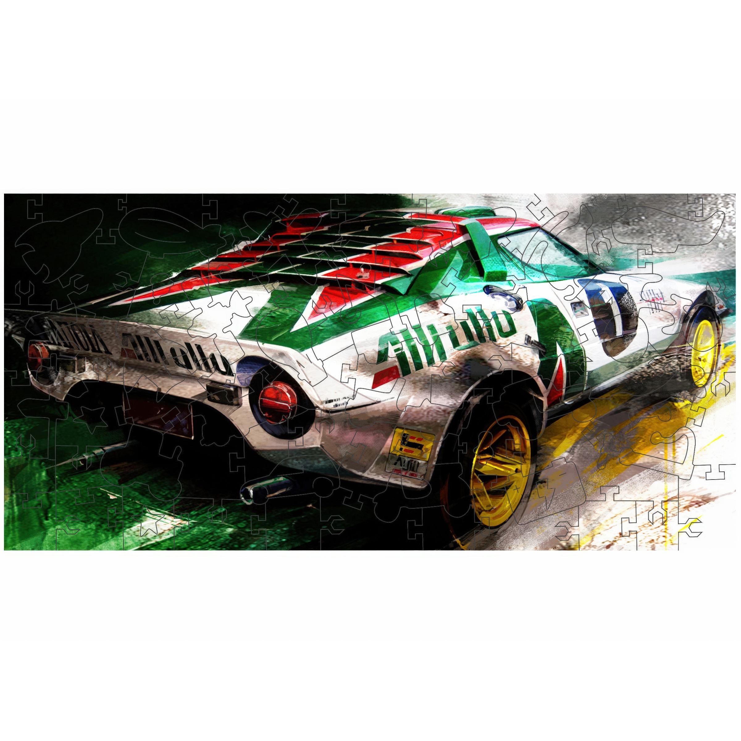 Пазл 1TOY Гоночный автомобиль белый деревянный - фото 2