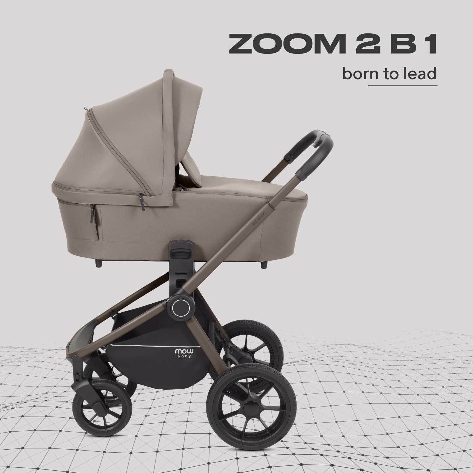 Изображение товара Коляска 2в1 MOWbaby Zoom Milky бежевый универсальная прогулочная и люлька