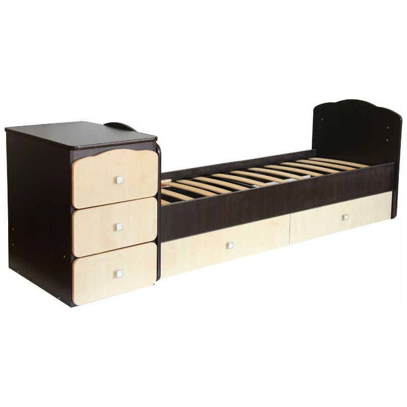 Детская кроватка Фея, поперечный маятник (бежевый, венге) - фото 2