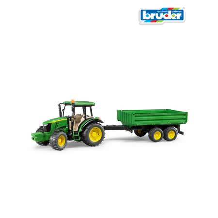 Трактор Bruder John Deere 5115M с прицепом