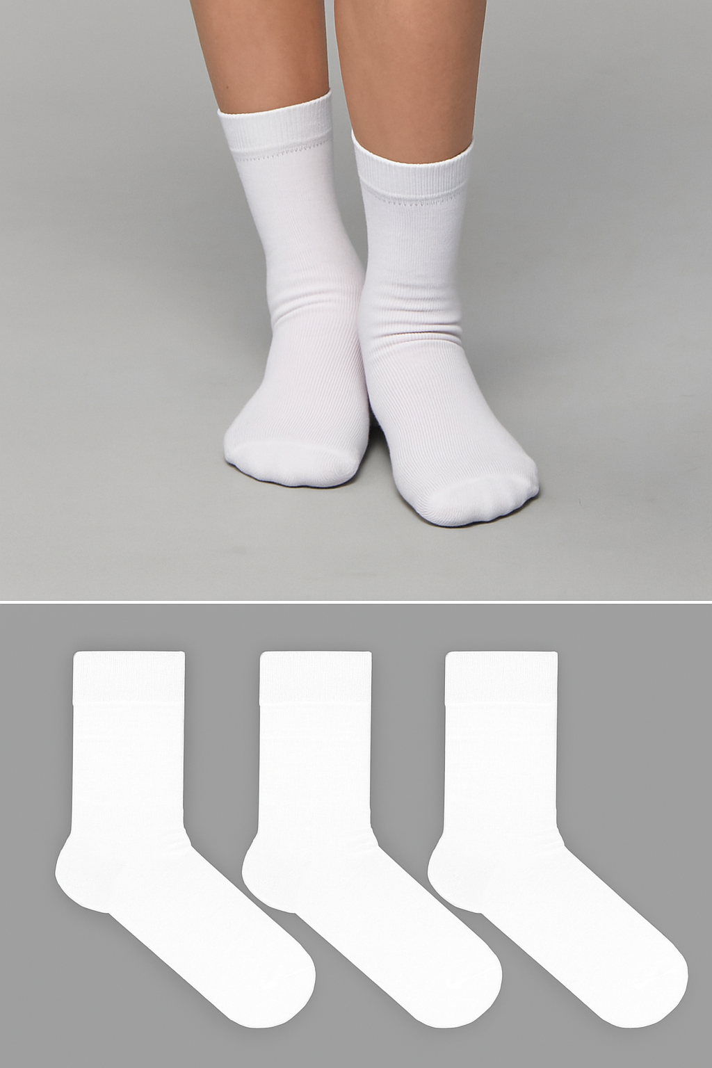 Носки 3 пары Babushka D3 Белые - фото 1