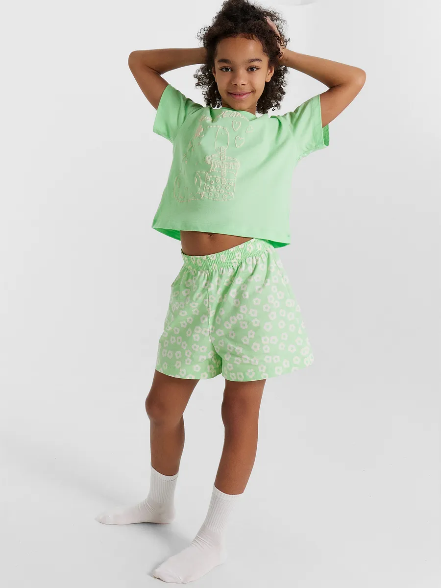 Комплект Mark Formelle (Марк Формэль) 567748/яблочный +цветы на яблочном - фото 3